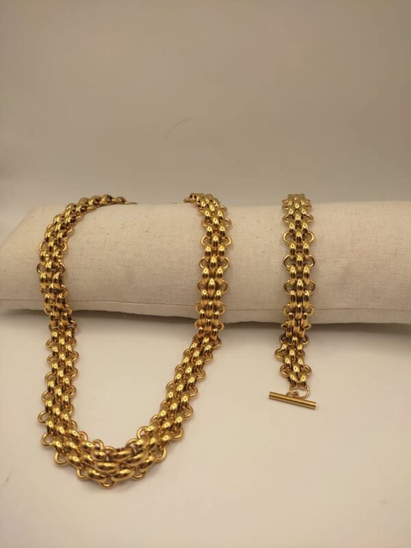 Ensemble de bijoux style americain en acier