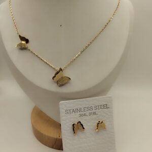 ensemble papillon en acier inoxydable