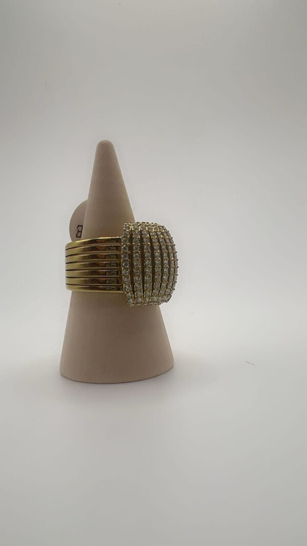 Bague strass en acier taille