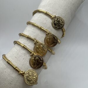 Bracelet os avec pendentif louise en acier inoxydable