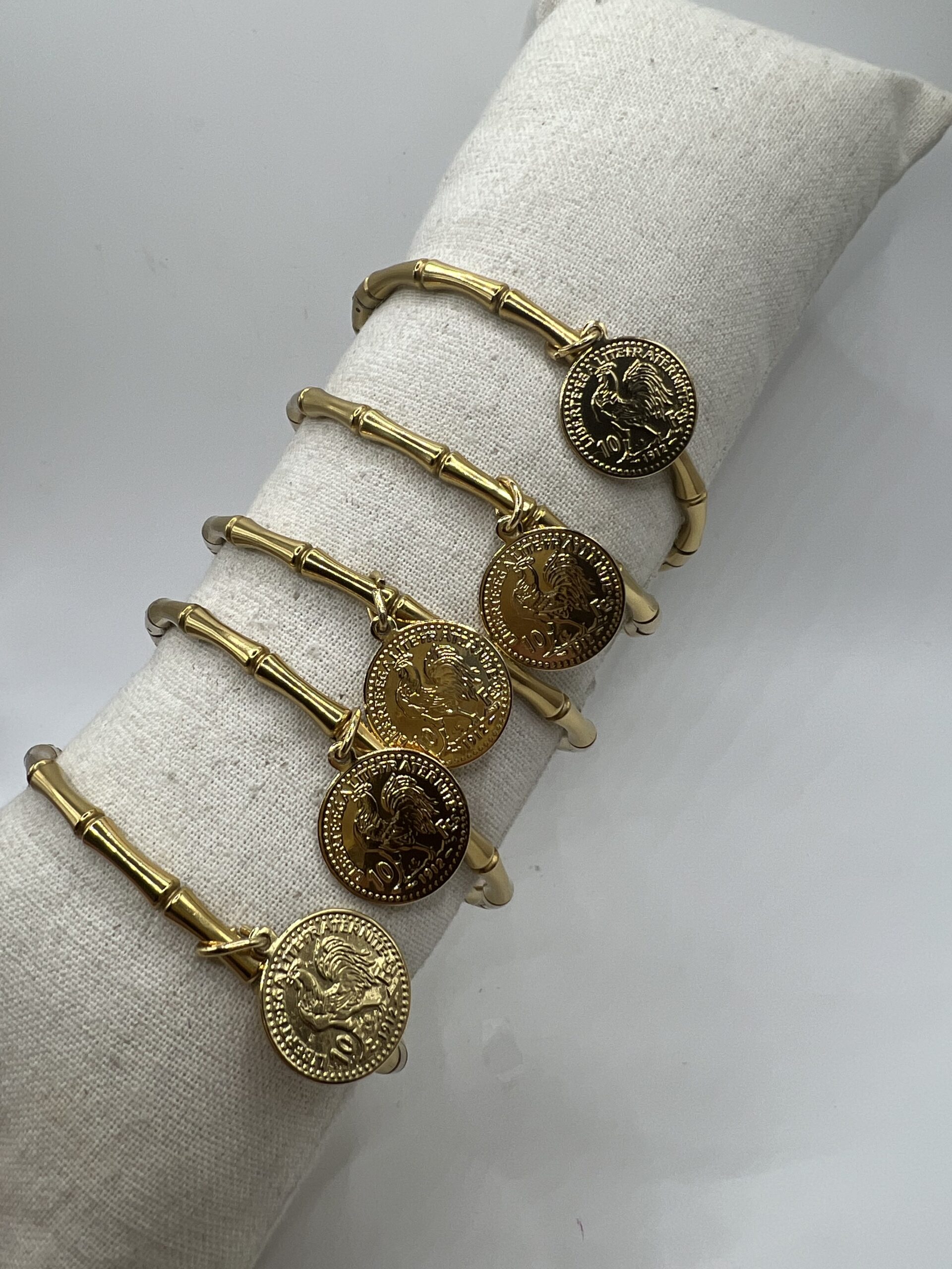 Bracelet os avec pendentif louise en acier inoxydable