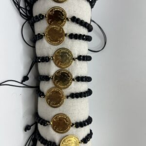 Bracelet louise perle noir en acier inoxydable