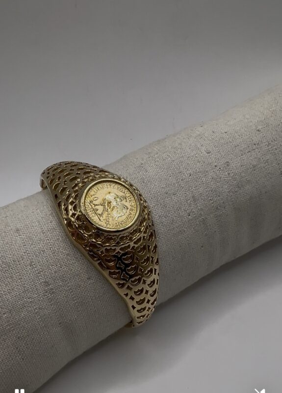 Bracelet coq en acier inoxydable TAILLE 6.50 CM