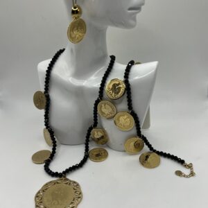 Ensemble de bijoux beldi perle noir en acier inoxydable