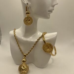 Ensemble de bijoux coq en acier inoxydable