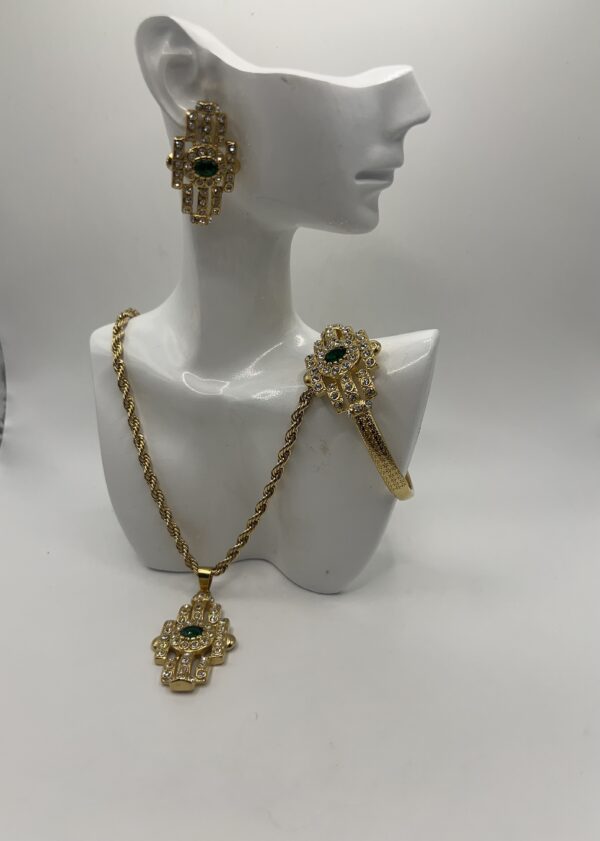 Ensemble strass chic en acier inoxydable