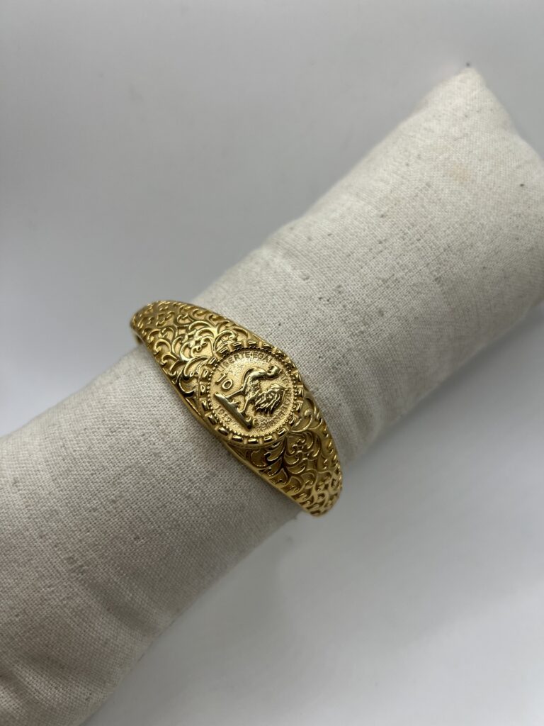 Bracelet louise coq 3d en acier inoxydable