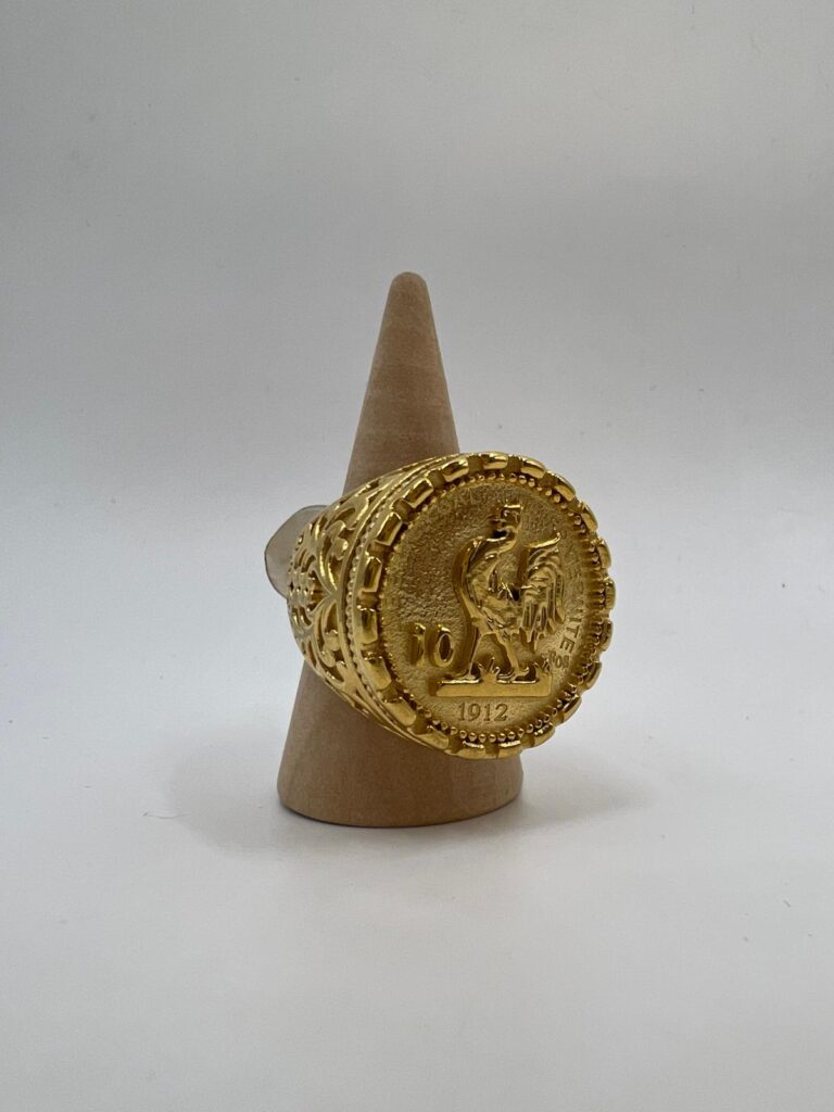 bague coq beldi en acier inoxydable